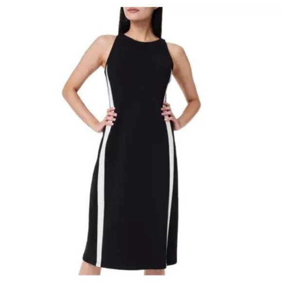 Spanx Sz XL Air Essentials Dress Black White Tank Midi Minimalist Travel Capsule - Picture 14 of 15